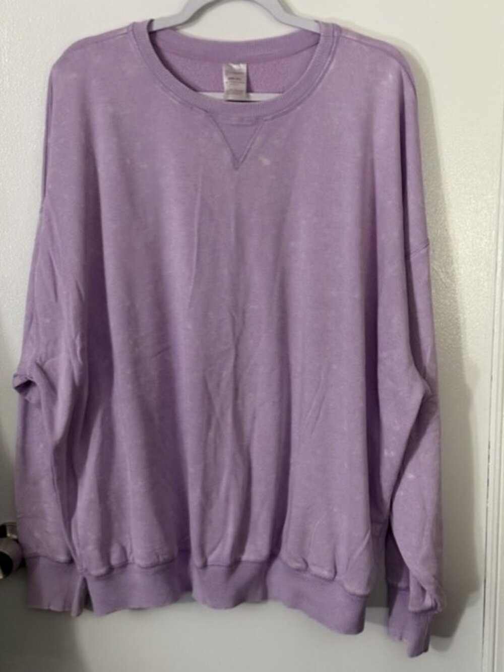 No Boundaries Purple Acid Wash Crewneck Sweatshirt XXXL (21) Oversized Cozy